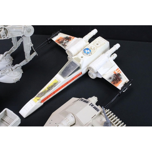 1655 - Star Wars - Six original Star Wars Vehicles to include Slave 1 (complete), Battle Damaged X-Wing Fig... 