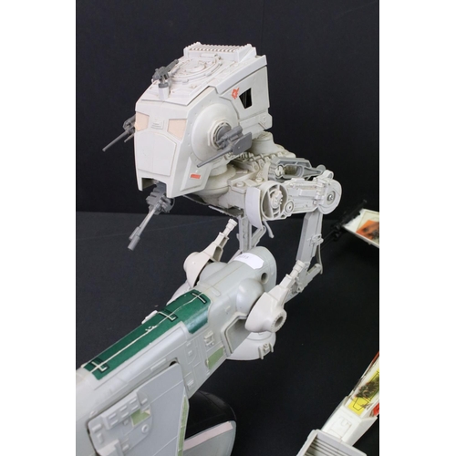 1655 - Star Wars - Six original Star Wars Vehicles to include Slave 1 (complete), Battle Damaged X-Wing Fig... 