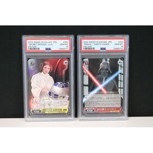 Star Wars - Two PSA 10 Graded Star Wars Japanese 2022 Weiss Schwarz Cards  to include Darth Vader & S