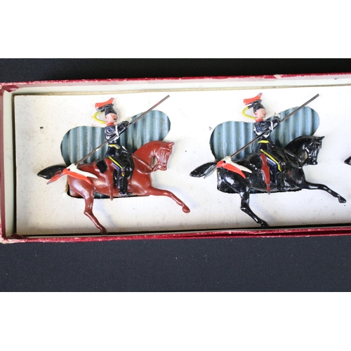 404 - Four boxed Britains military metal figure sets to include No. 432 German Infantry (in field grey uni... 