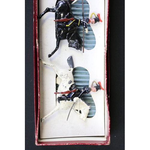 404 - Four boxed Britains military metal figure sets to include No. 432 German Infantry (in field grey uni... 