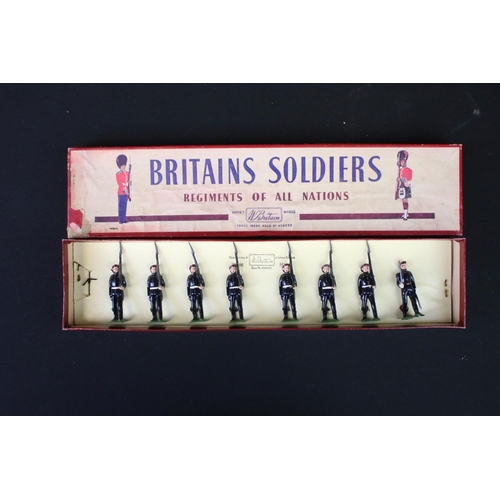 409 - Three boxed Britains ' Regiments Of All Nations ' metal figure sets to include 196 - Greek Army - Th... 