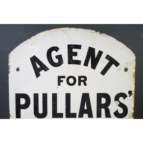 136 - Advertising - ' Agent For Pullars' Dye Works, Perth ' double-sided enamel sign, with black lettering... 