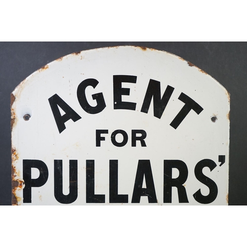 136 - Advertising - ' Agent For Pullars' Dye Works, Perth ' double-sided enamel sign, with black lettering... 