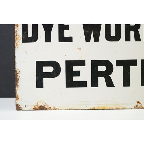 136 - Advertising - ' Agent For Pullars' Dye Works, Perth ' double-sided enamel sign, with black lettering... 