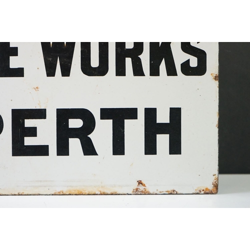 136 - Advertising - ' Agent For Pullars' Dye Works, Perth ' double-sided enamel sign, with black lettering... 