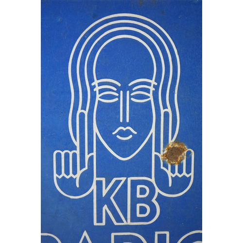 137 - Advertising - ' KB Radio Authorised Dealer ' double-sided enamel sign, with white lettering on blue ... 