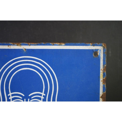 137 - Advertising - ' KB Radio Authorised Dealer ' double-sided enamel sign, with white lettering on blue ... 