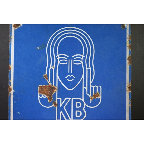 137 - Advertising - ' KB Radio Authorised Dealer ' double-sided enamel sign, with white lettering on blue ... 