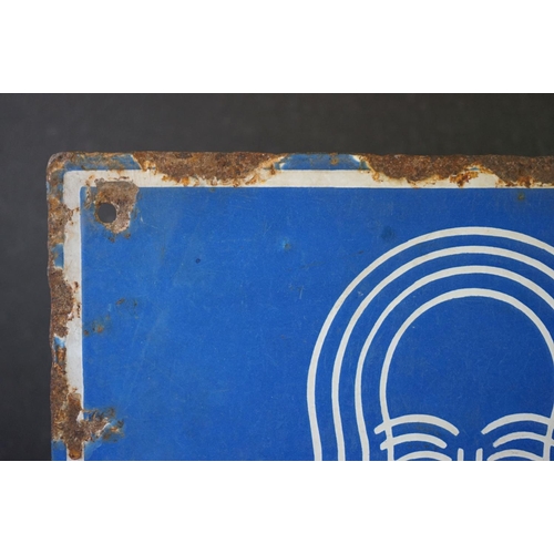 137 - Advertising - ' KB Radio Authorised Dealer ' double-sided enamel sign, with white lettering on blue ... 