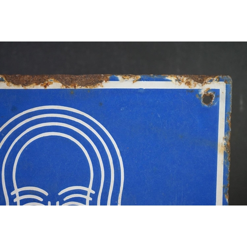 137 - Advertising - ' KB Radio Authorised Dealer ' double-sided enamel sign, with white lettering on blue ... 