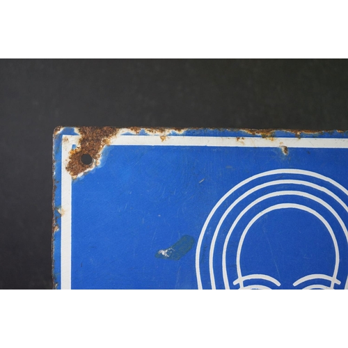 137 - Advertising - ' KB Radio Authorised Dealer ' double-sided enamel sign, with white lettering on blue ... 