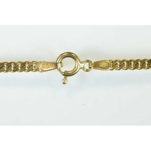 100 - Half sovereign coin pendant necklace, George V dated 1915, 9ct gold mount, 9ct yellow gold flat curb... 