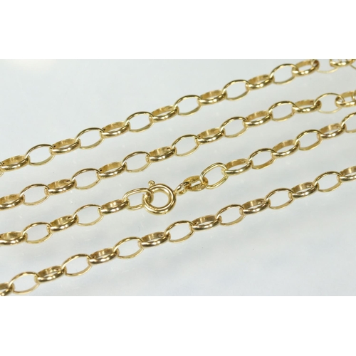 106 - 9ct yellow gold belcher link chain necklace, length approx 46cm