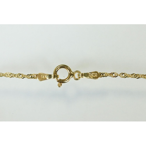 114 - 14ct yellow gold flat curb link rope twist necklace, length approx 44cm