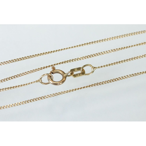 116 - 9ct yellow gold heart-shaped locket pendant, fine link 9ct chain; together with a 9ct gold front and... 
