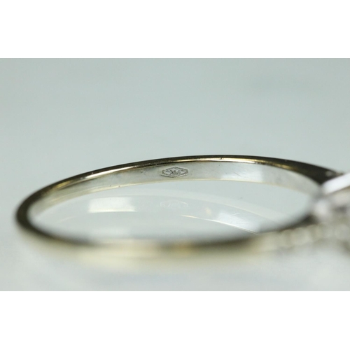 94 - Pink sapphire and diamond 18ct white gold ring, the oval mixed cut pink sapphire measuring approx 5.... 