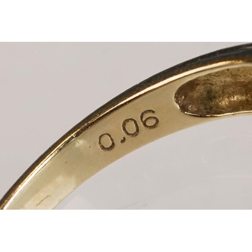 61 - Topaz and diamond 9ct yellow gold ring, the square mixed cut topaz measuring approx 7.5mm x 8mm, par... 