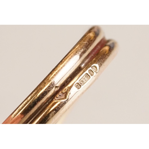 79 - Pearl 9ct gold asymmetric ring, the cream cultured pearl diameter approx 7mm, sphere and loop design... 