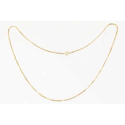 81 - 9ct yellow gold box link necklace, bolt ring clasp, length approx 46cm