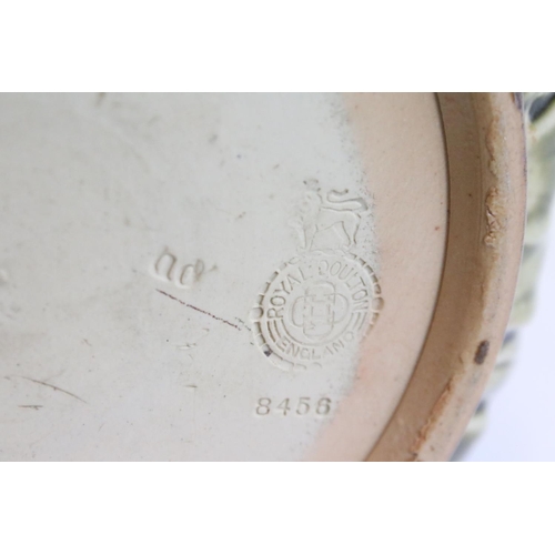 6 - Late 19th Century Royal Doulton vase having raised grape vine detailing and a green drip glaze. Impr... 