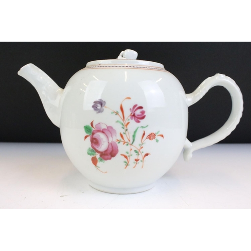 33 - Chinese 19th Century celadon crackle glaze vase together with an 18th Century famille rose teapot wi... 