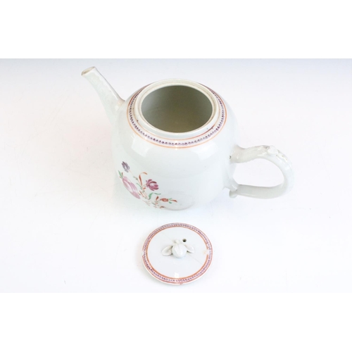 33 - Chinese 19th Century celadon crackle glaze vase together with an 18th Century famille rose teapot wi... 