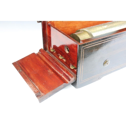 128 - Nicole Freres 19th century 8-airs music box, housed within a rosewood case with inlay to lid, the hi... 