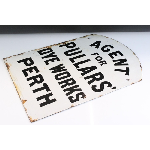 136 - Advertising - ' Agent For Pullars' Dye Works, Perth ' double-sided enamel sign, with black lettering... 