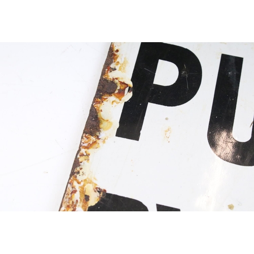 136 - Advertising - ' Agent For Pullars' Dye Works, Perth ' double-sided enamel sign, with black lettering... 