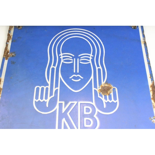 137 - Advertising - ' KB Radio Authorised Dealer ' double-sided enamel sign, with white lettering on blue ... 