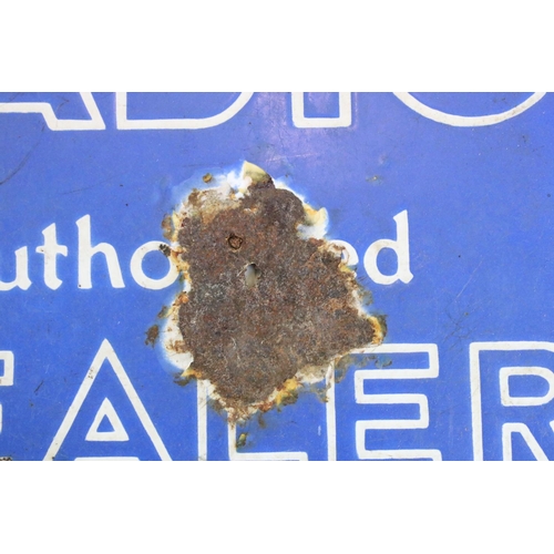 137 - Advertising - ' KB Radio Authorised Dealer ' double-sided enamel sign, with white lettering on blue ... 