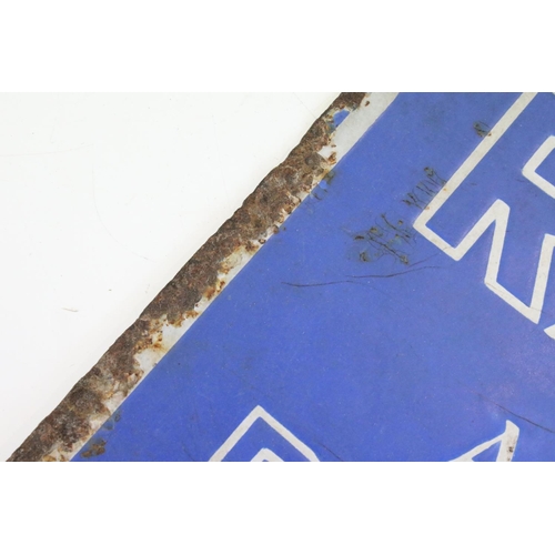 137 - Advertising - ' KB Radio Authorised Dealer ' double-sided enamel sign, with white lettering on blue ... 