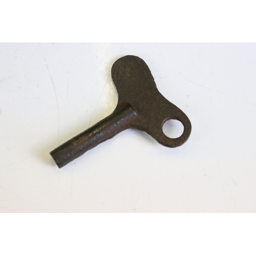 160 - German Bingola I tinplate clockwork polyphon / gramophone (approx 18cm long), with key and two assoc... 