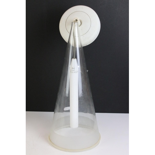 163 - Pair of Achille Castiglioni design ''Flos Fuschia' hanging pendant glass ceiling lights of conical f... 