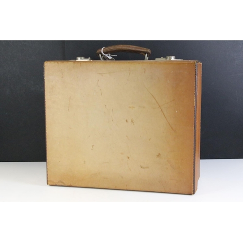167 - S. Fisher of London leather gentlemans vanity case containing a collection of ties to include a Chri... 