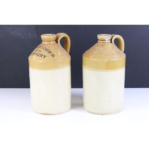 168 - Four stoneware flagons from Newbury retailers, to include John Mason & Son, W T Abel Wine & Spirit M... 