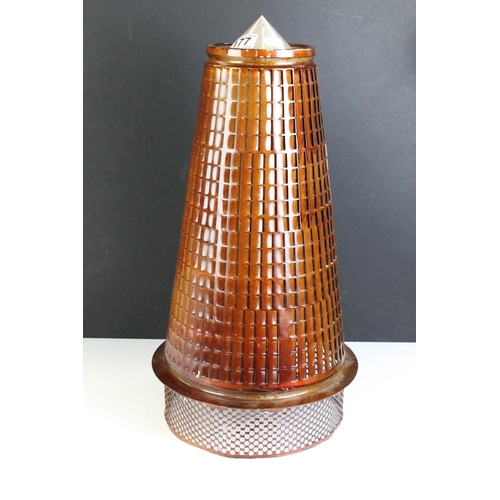 177 - Rolls Royce jet APU engine diffuser (R 40) of conical form with pierced sides. Measures 54cm tall.