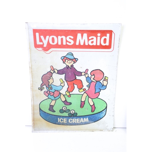 139 - Advertising - Pair of ' Lyons Maid Ice Cream ' pictorial tin advertising signs, approx 61cm x 45.5cm