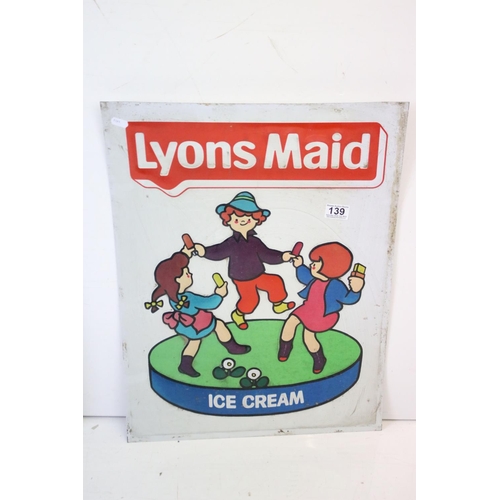139 - Advertising - Pair of ' Lyons Maid Ice Cream ' pictorial tin advertising signs, approx 61cm x 45.5cm
