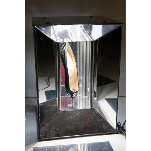 124 - Christian Louboutin - Pair of Shop Display Chrome and Glass Mirrored Display Stands, each housing an... 