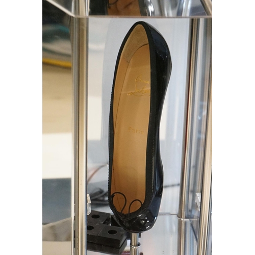 124 - Christian Louboutin - Pair of Shop Display Chrome and Glass Mirrored Display Stands, each housing an... 