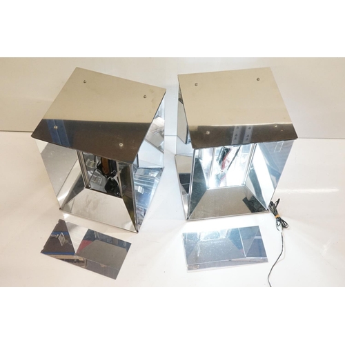 124 - Christian Louboutin - Pair of Shop Display Chrome and Glass Mirrored Display Stands, each housing an... 