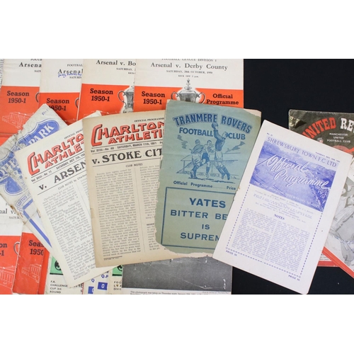 587 - Batch of approx. 49 football programmes from season 1950/1, London clubs feature heavily but also in... 