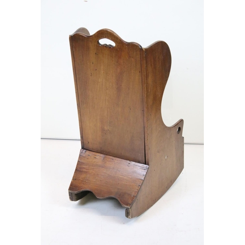 469 - Georgian Mahogany Child's Lambing Rocking Chair of Settle form, 35cm wide x 69cm high