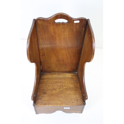 469 - Georgian Mahogany Child's Lambing Rocking Chair of Settle form, 35cm wide x 69cm high