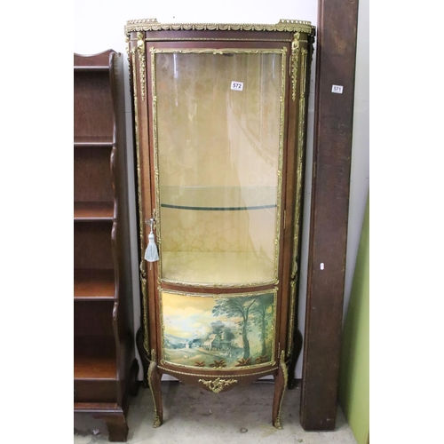 480 - French Louis XV Revival Gilt Metal Mounted Vitrine Display Cabinet with Vernis Martin style panels, ... 