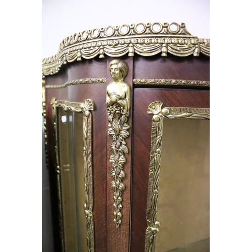 480 - French Louis XV Revival Gilt Metal Mounted Vitrine Display Cabinet with Vernis Martin style panels, ... 