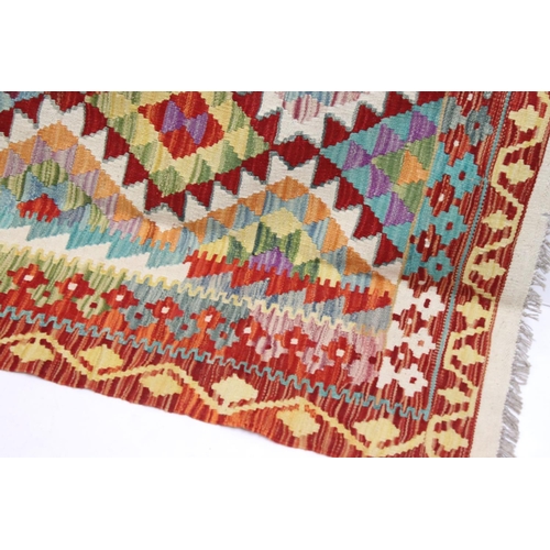 505 - Woollen Hand Knotted Chobi Kilim Rug, 191cm x 130cm