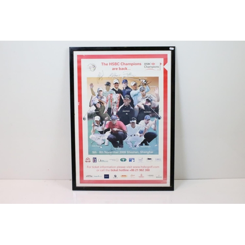 595 - Golf interest - Signed Photographic Poster of Golfers competing in the 2009 World Golf Championship ... 